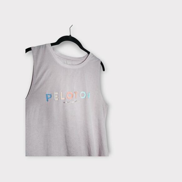 Spiritual Gangster x Peloton Womens Gradient Spellout Tank Top Size L Pastel - Picture 3 of 9